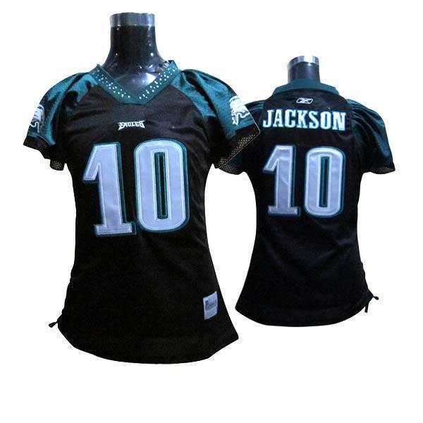 Eagles #10 DeSean Jackson Black Women's Field Flirt Stitched NFL Jersey